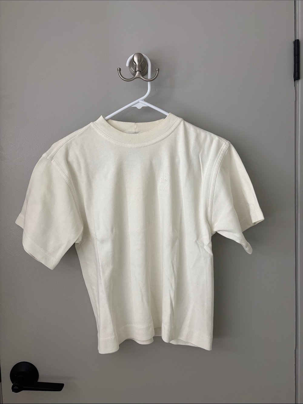 Escada White Short Sleeve Tee with Subtle Logo